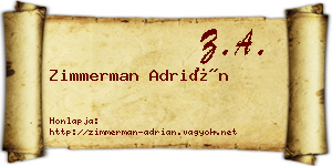 Zimmerman Adrián névjegykártya